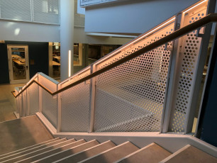 perforated panel for stairwell