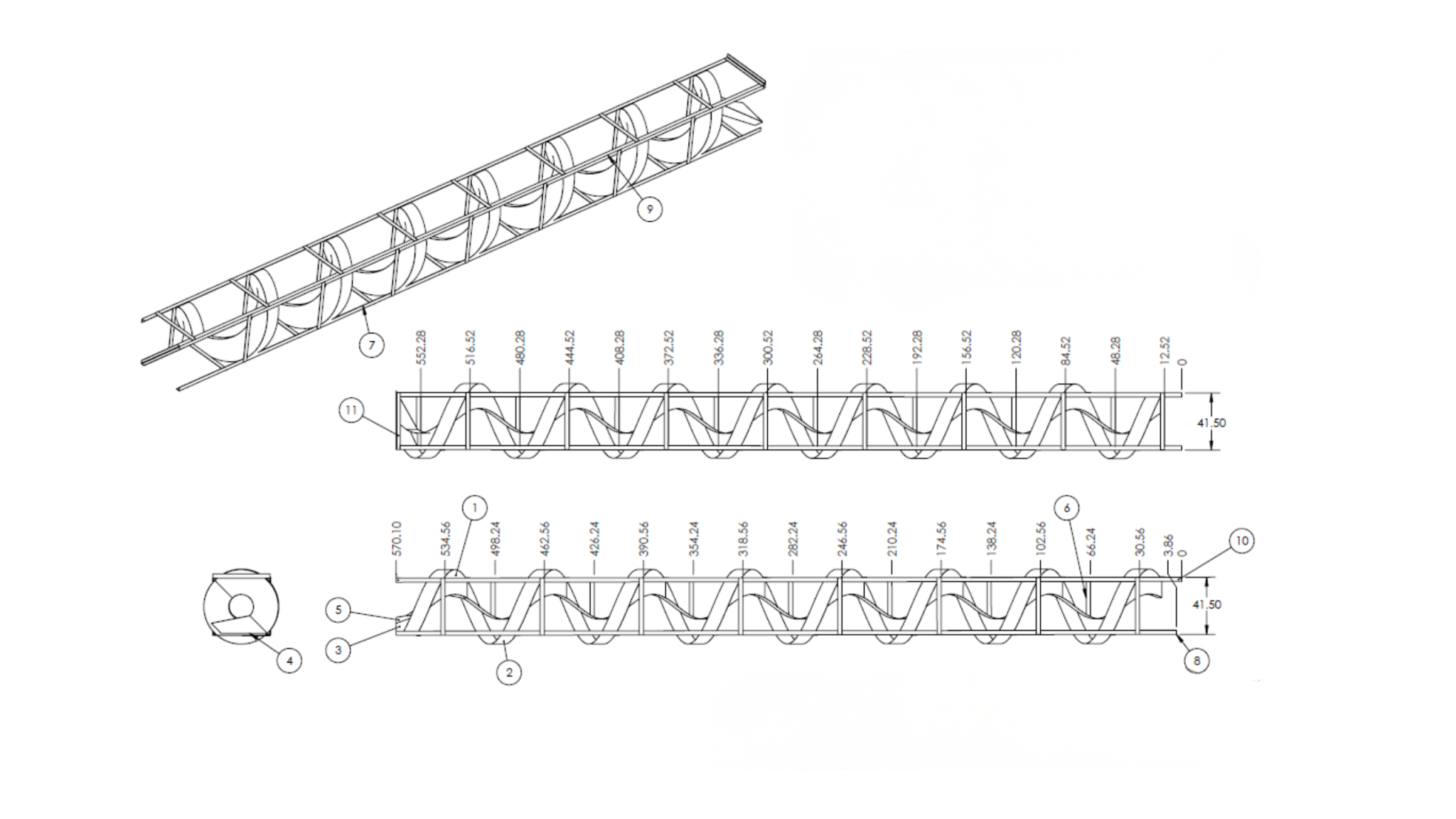 Spiral Let Down Chute shop drawing