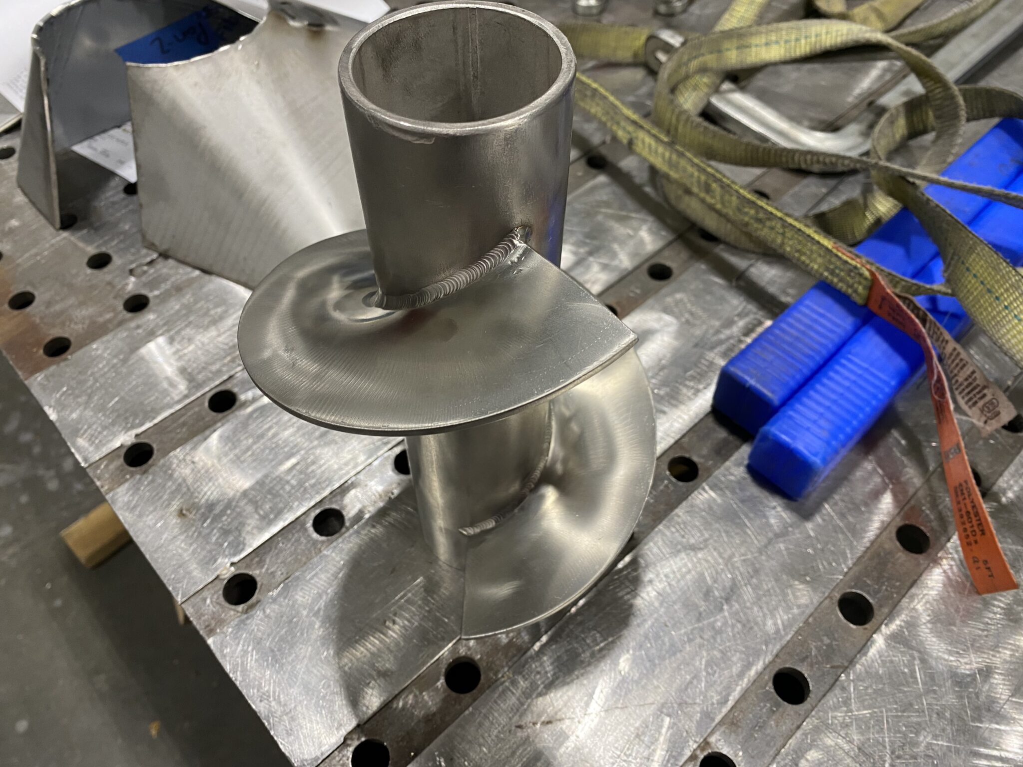 industrial auger flighing welded to center coumn