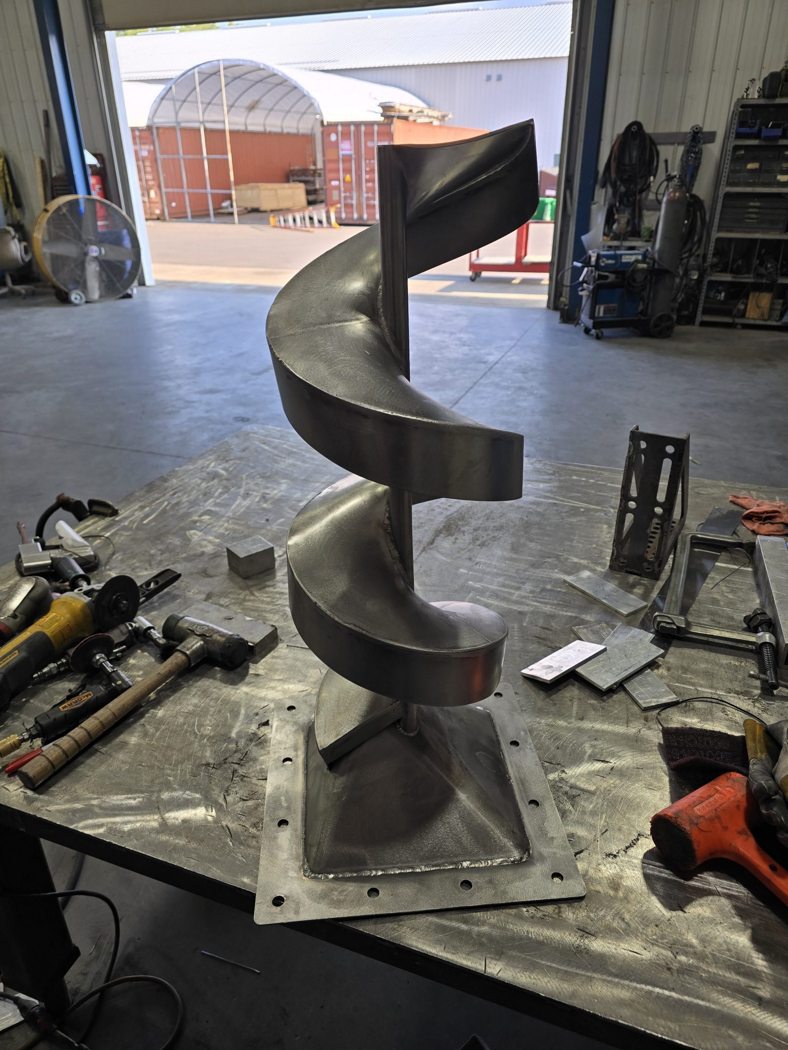 spiral metal chute for bin loading