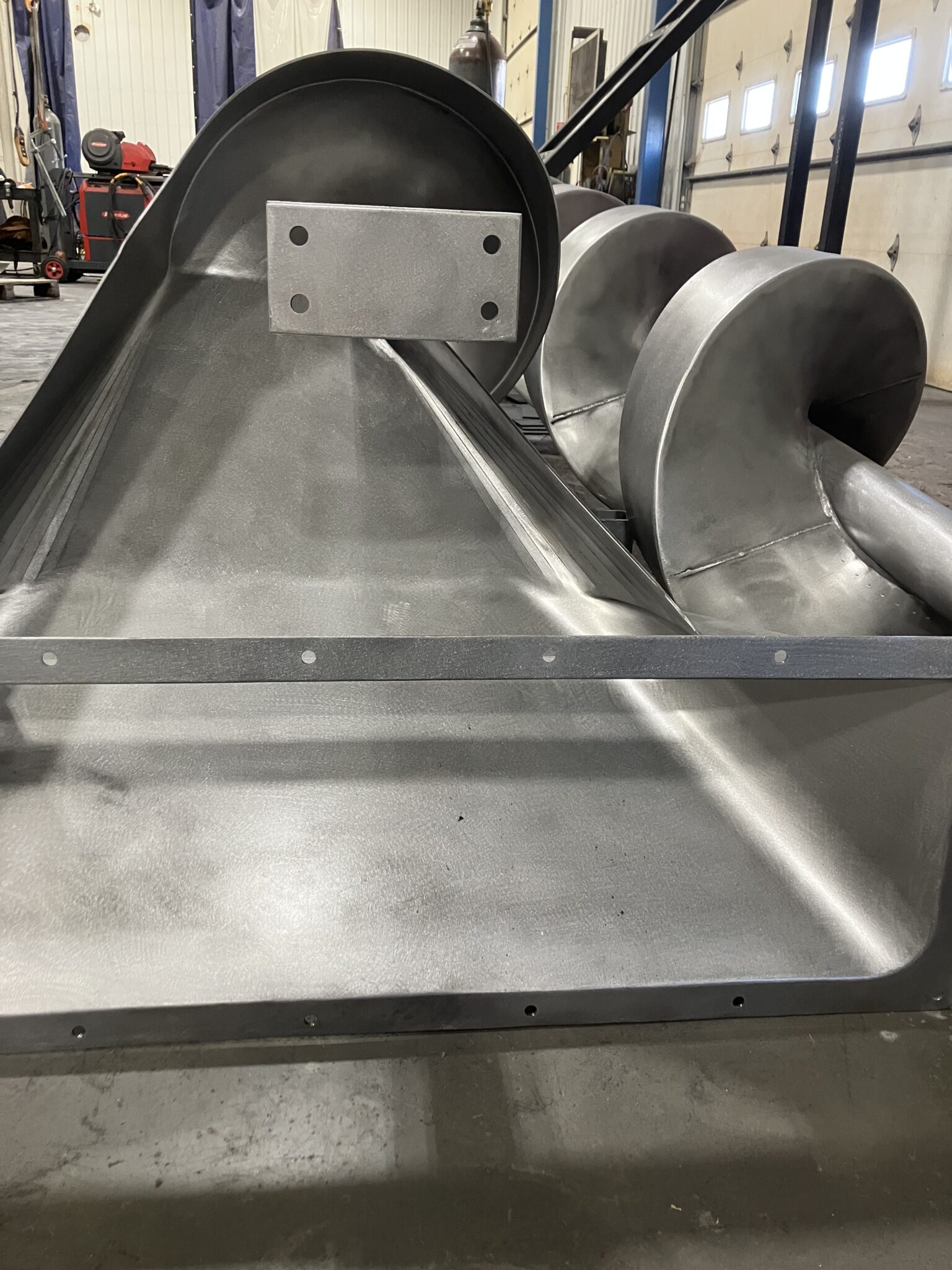 custom fabricated spiral chute inlet