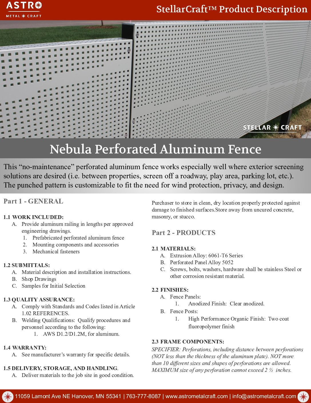 Astro Metal Craft – Stellar Craft Nebula Perforated Aluminum Fence Line Card