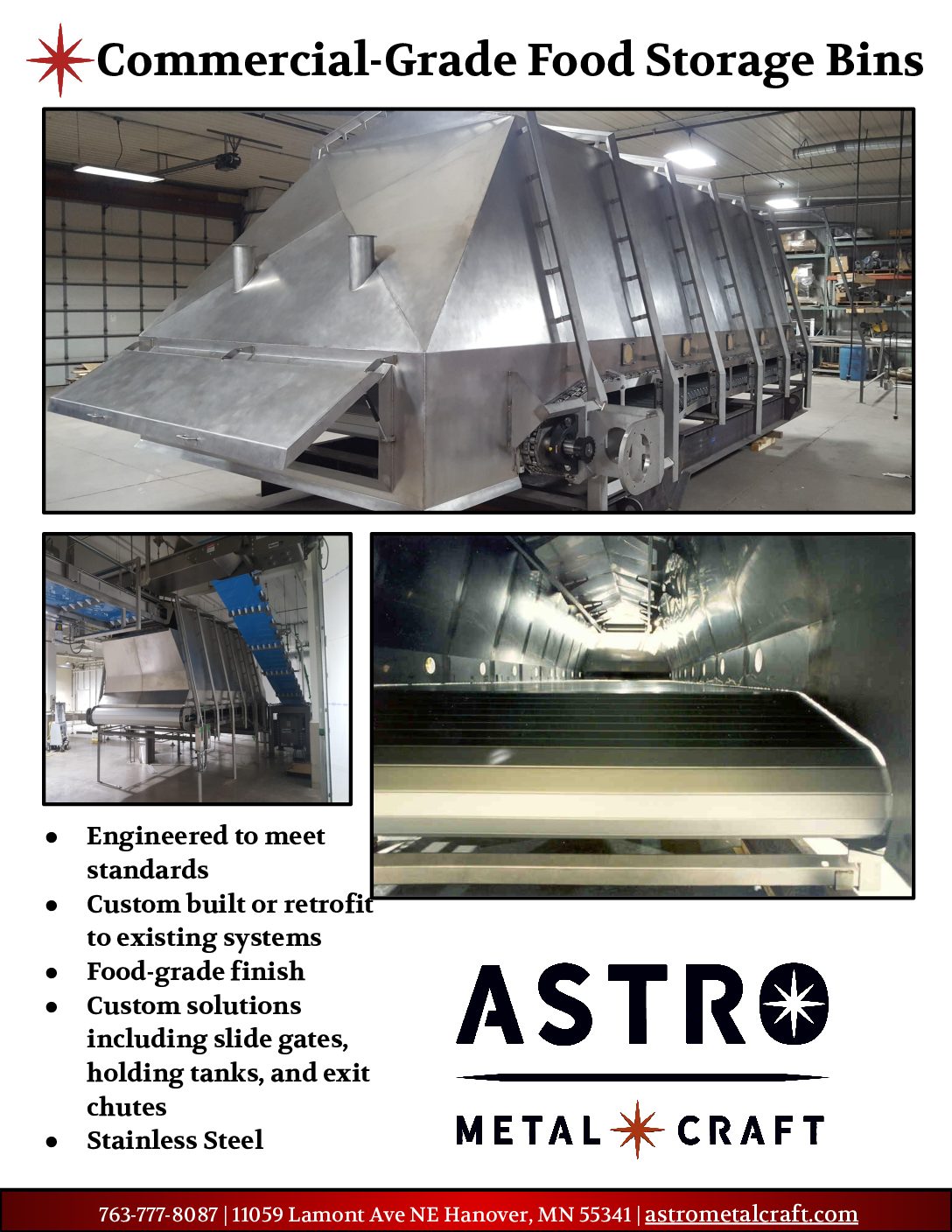 Astro Metal Craft – Commercial Food Grade Food Storage Bins Line Card