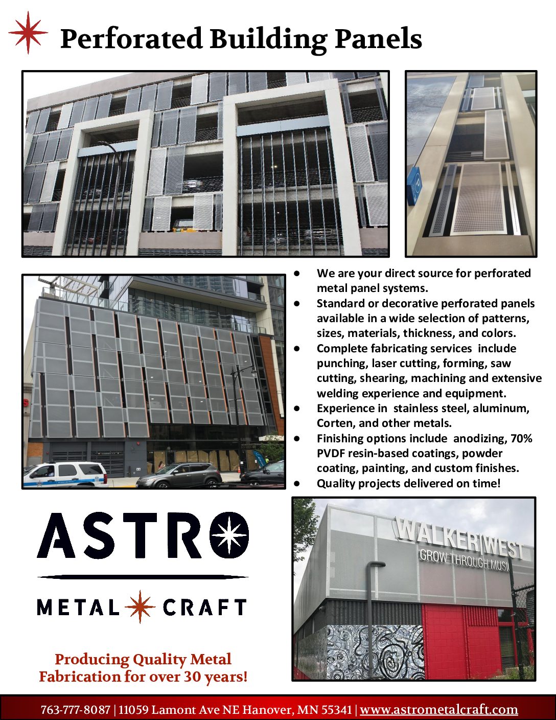 Astro Metal Craft – Perforated Building Panels Line Card