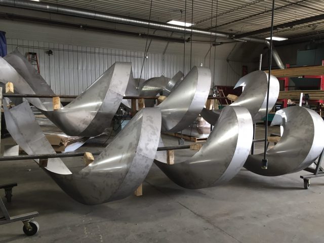 Large Spirals being fabriacated