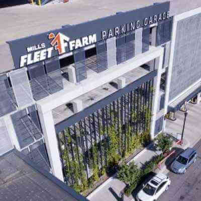 Perforated Metal Screen Fabricated for Mills Fleet Farm Exterior Building