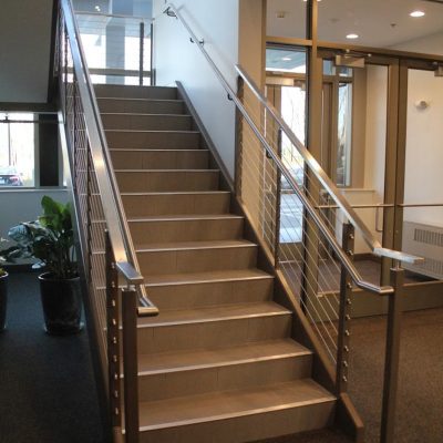 Stainless Steel Cable Railing and Handrail in Office Building