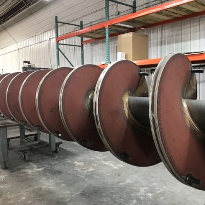 Industrial screw conveyor designed for bulk material handling