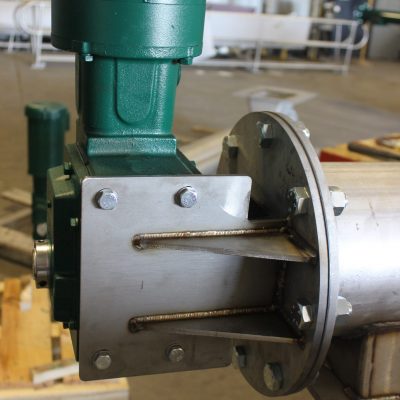 Custom screw conveyor with motor and gear reducer for food and chemical processors