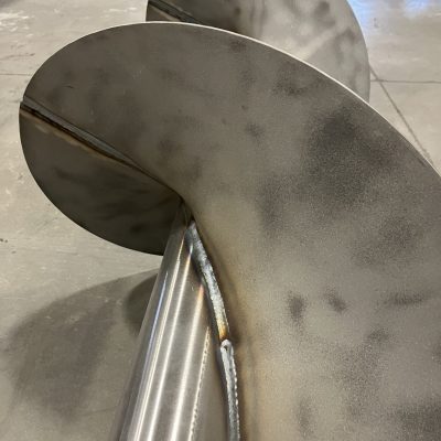 TIG welded stainless steel screw conveyor assembly