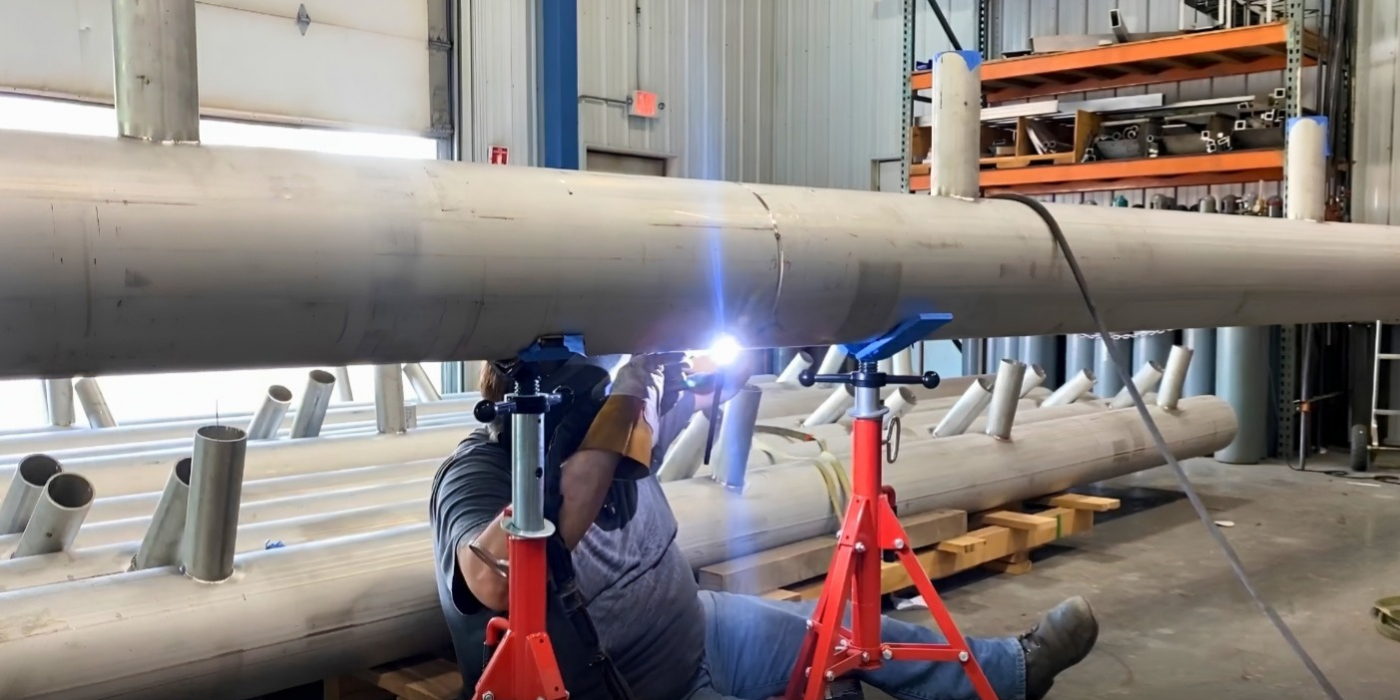 stainless steel purge welding in shop